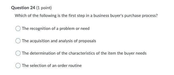 Question 16 (1 point) Salespeople should be
