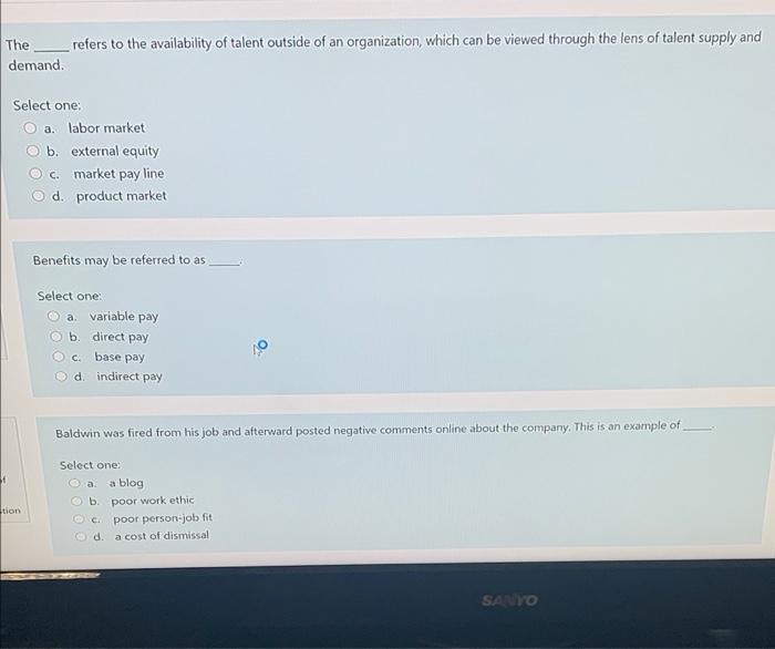 The refers to the availability of talent outside