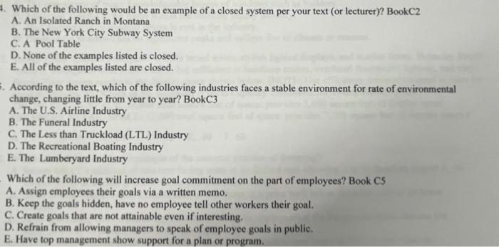 4. Which of the following would be an example of