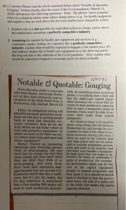 someone plz help with this!!!! III. (11 points)