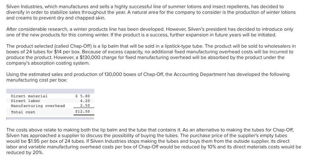 Silven Industries, which manufactures and sells a