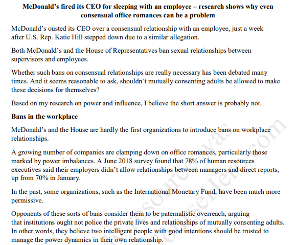 McDonald's fired its CEO for sleeping with an