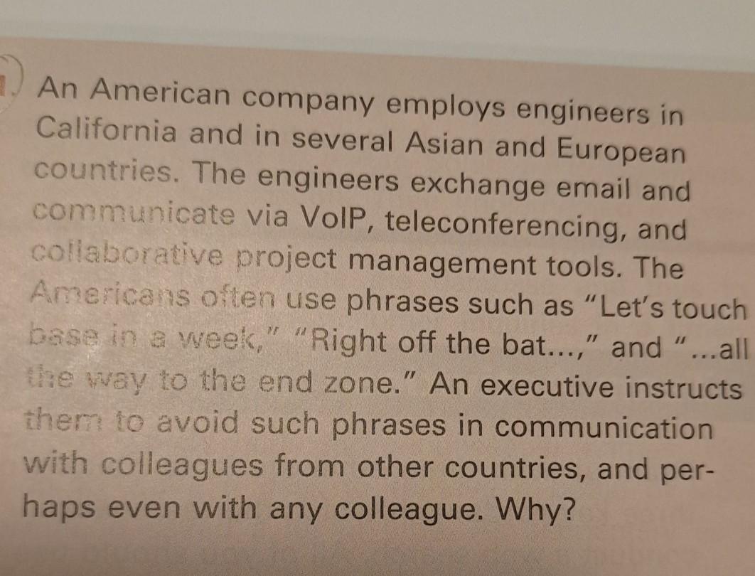 An American company employs engineers in