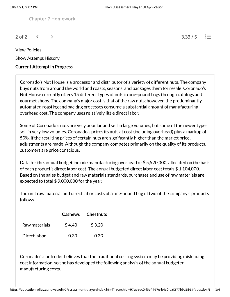 Using an activity-based costing approach and the