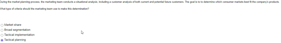 hat type of criteria should the marketing team