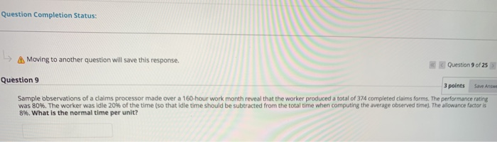 Question Completion Status: > Moving to another