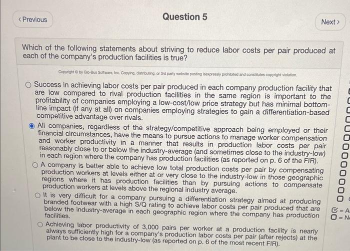 Which of the following statements about striving