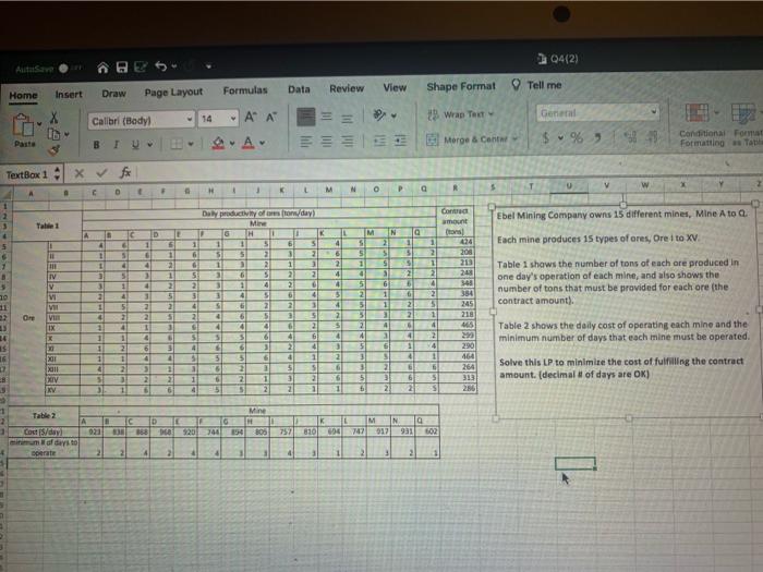 Use excel pls. Q412) Aisa Data Review Page Layout