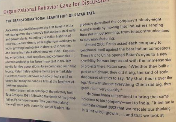 1. How did Ratan Tatas family background help him