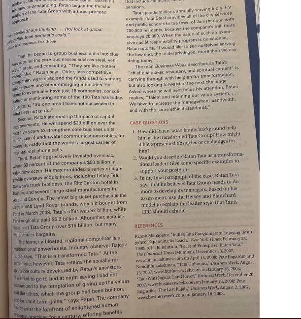 1. How did Ratan Tatas family background help him