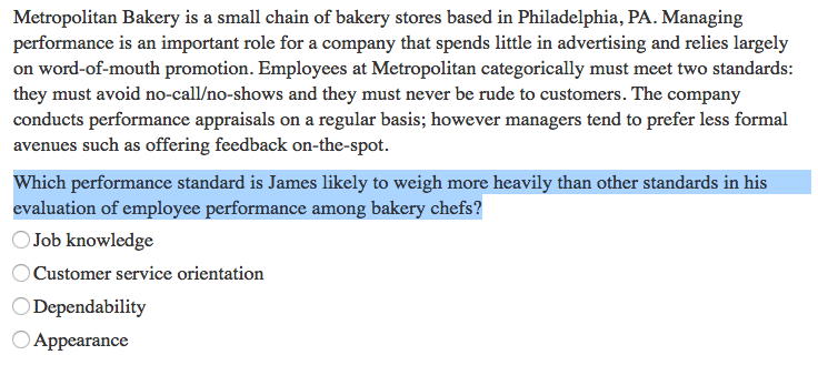 Metropolitan Bakery is a small chain of bakery