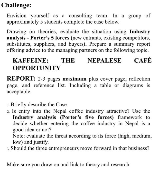 Challenge: Envision yourself as a consulting