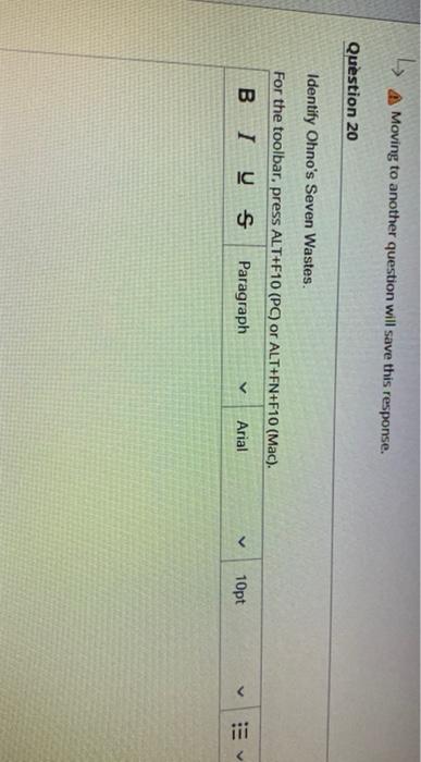 Moving to another question will save this