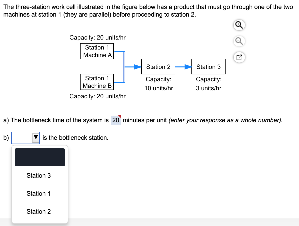 The three-station work cell illustrated in the