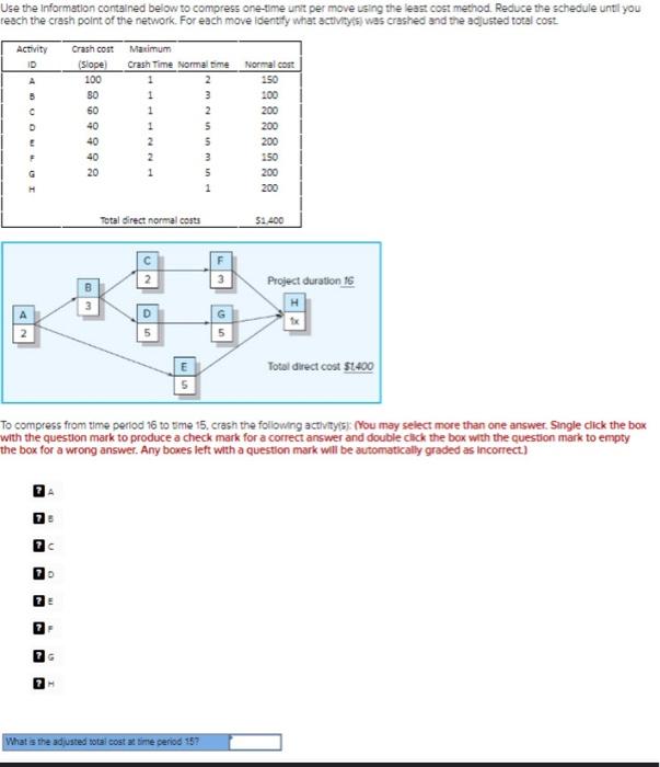 Use the Information contalned beiow to compress