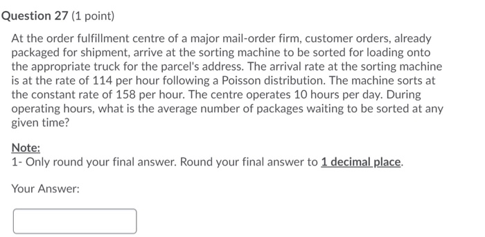 Question 27 (1 point) At the order fulfillment