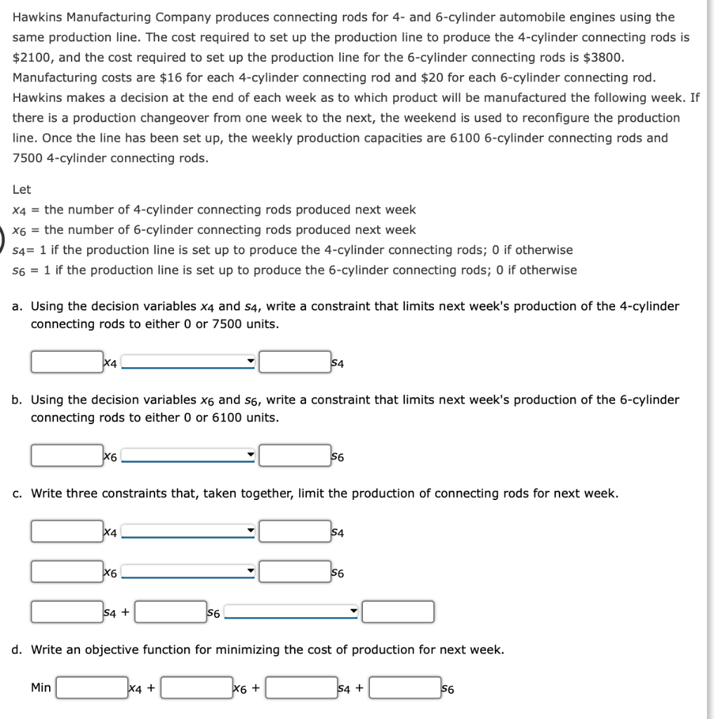 Hawkins Manufacturing Company produces connecting