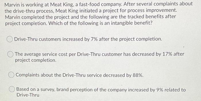 Marvin is working at Meat King, a fast-food