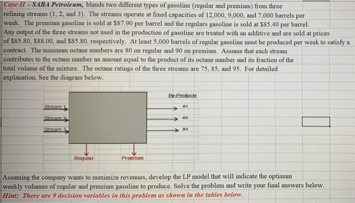 Case II - SABA Petroleum, blends two different