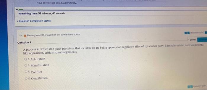 Your answers are saved automatically Remaining