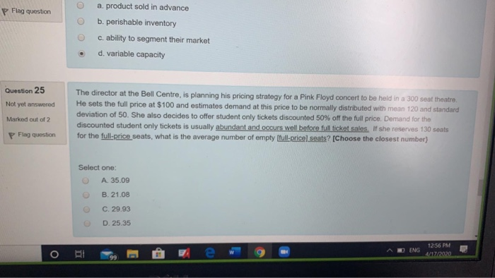 O a product sold in advance Flag question b.