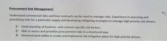 +1 Procurement Risk Management: Understand