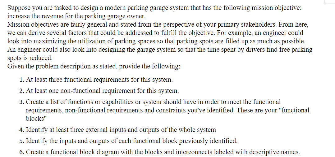 Suppose you are tasked to design a modern parking