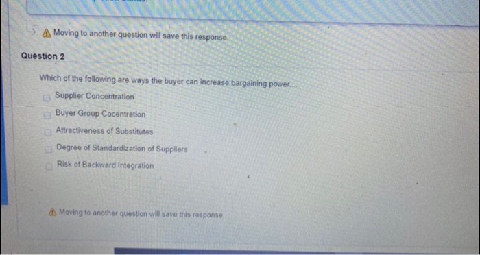 Moving to another question will save this