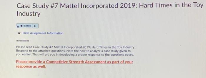 just create the competitive strength assessment