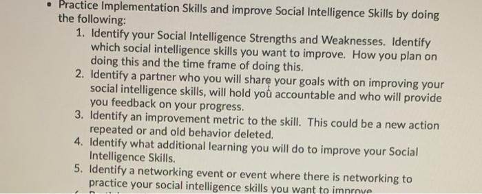 Practice Implementation Skills and improve Social