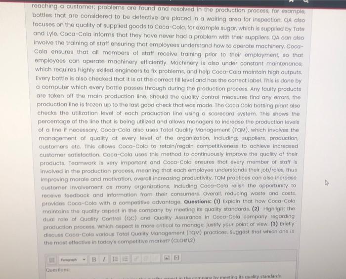 it is very important that each product that Coca