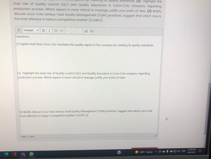 it is very important that each product that Coca