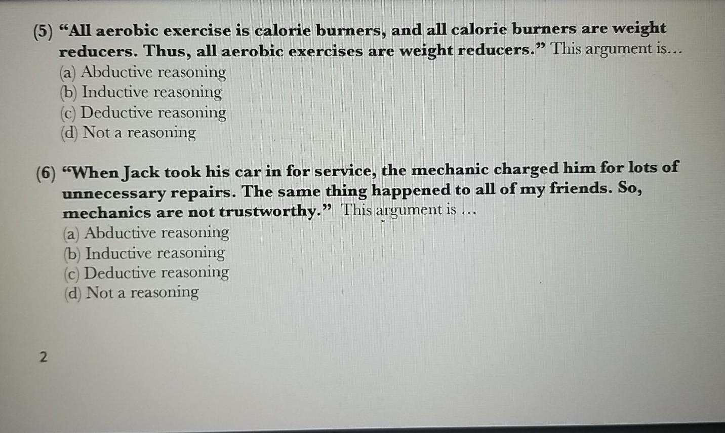 5&6 (5) "All aerobic exercise is calorie burners,