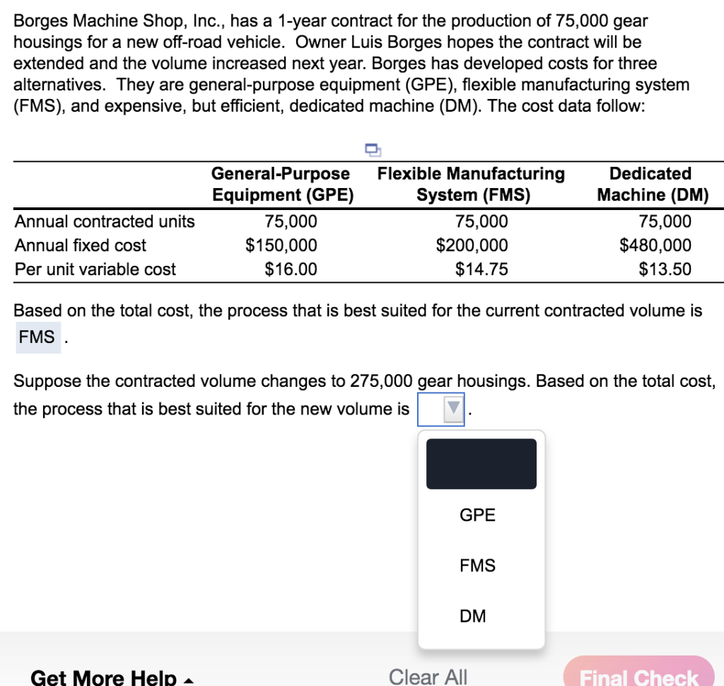 QUESTION 1: Borges Machine Shop, Inc., has a