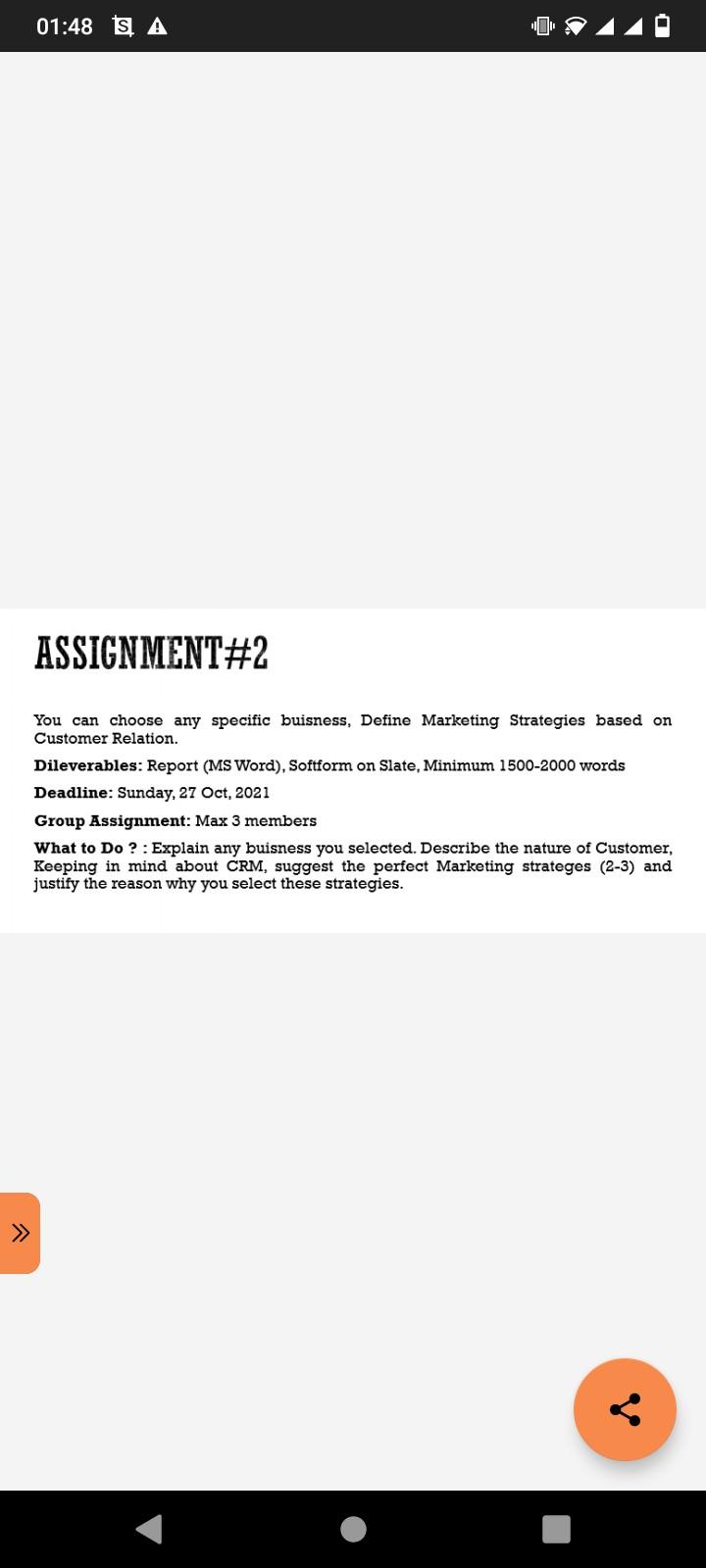 01:48 SA ASSIGNMENT#2 You can choose any specific