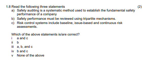 . 1.7 Read the following three statements (2) a)