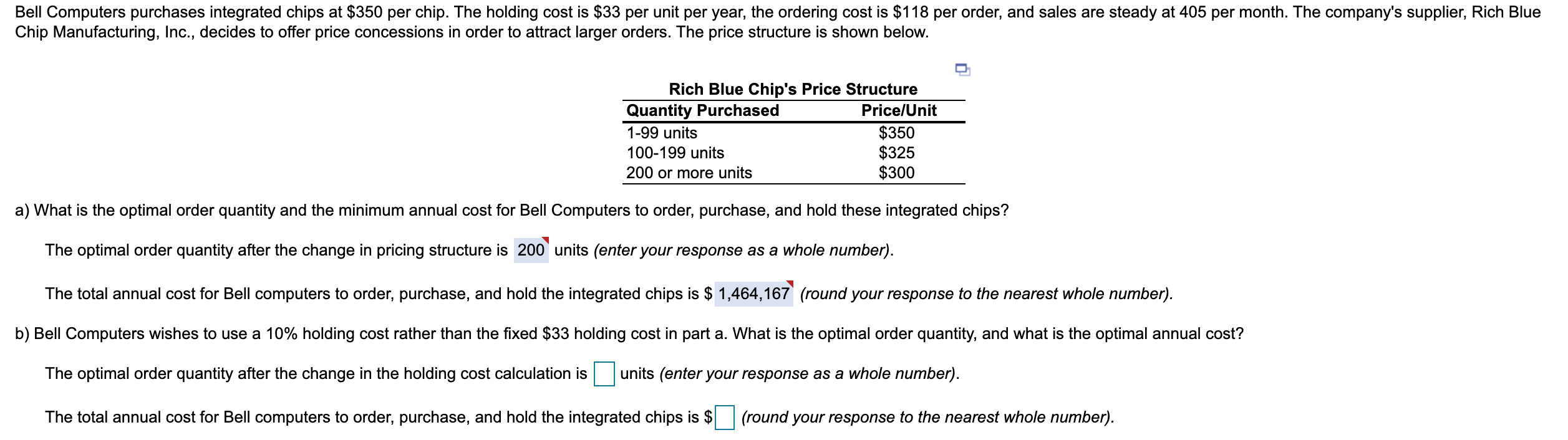 Bell Computers purchases integrated chips at $350