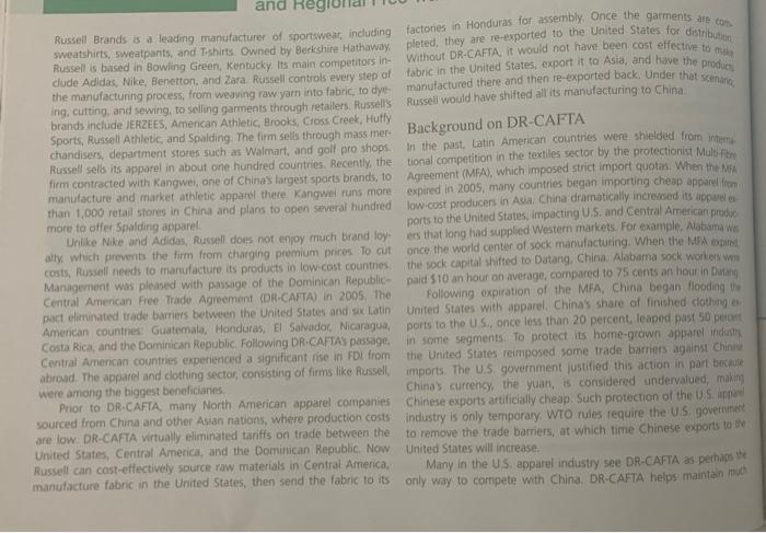 if you were the manager at Russell, how would you