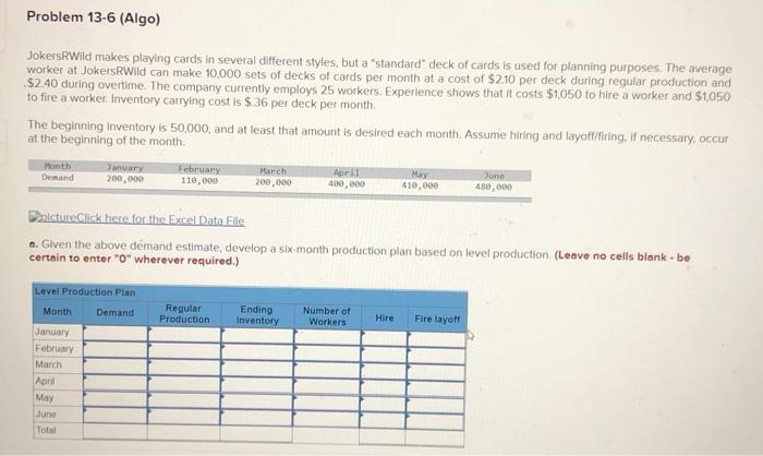 Problem 13-6 (Algo) Jokers Wild makes playing