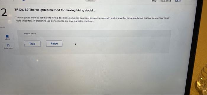 Help Save & El Sub 2 TF QU. 69 The weighted