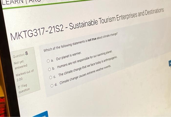 MKTG317-21S2 - Sustainable Tourism Enterprises