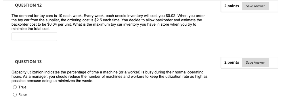 Could you please answer this question # 12 with