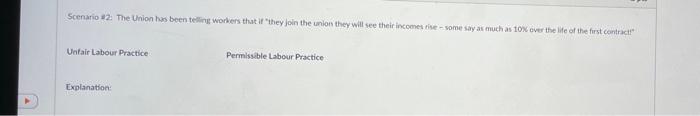 Scenario #2: The Union has been telling workers