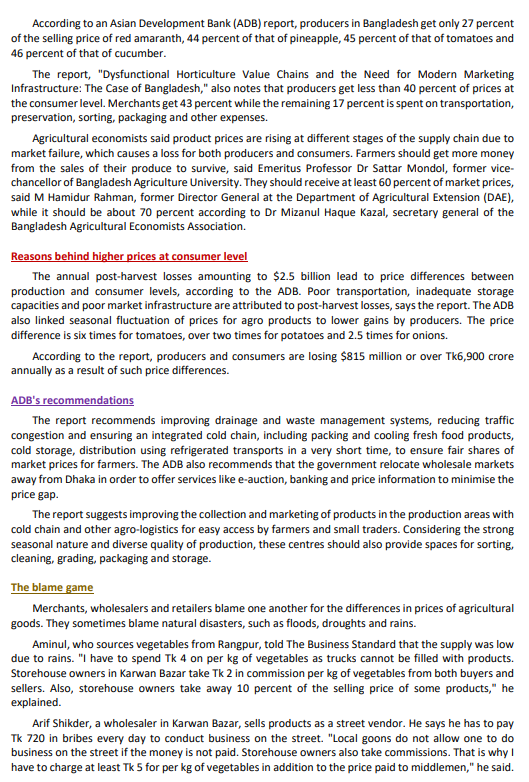 ADB recommends relocating wholesale markets