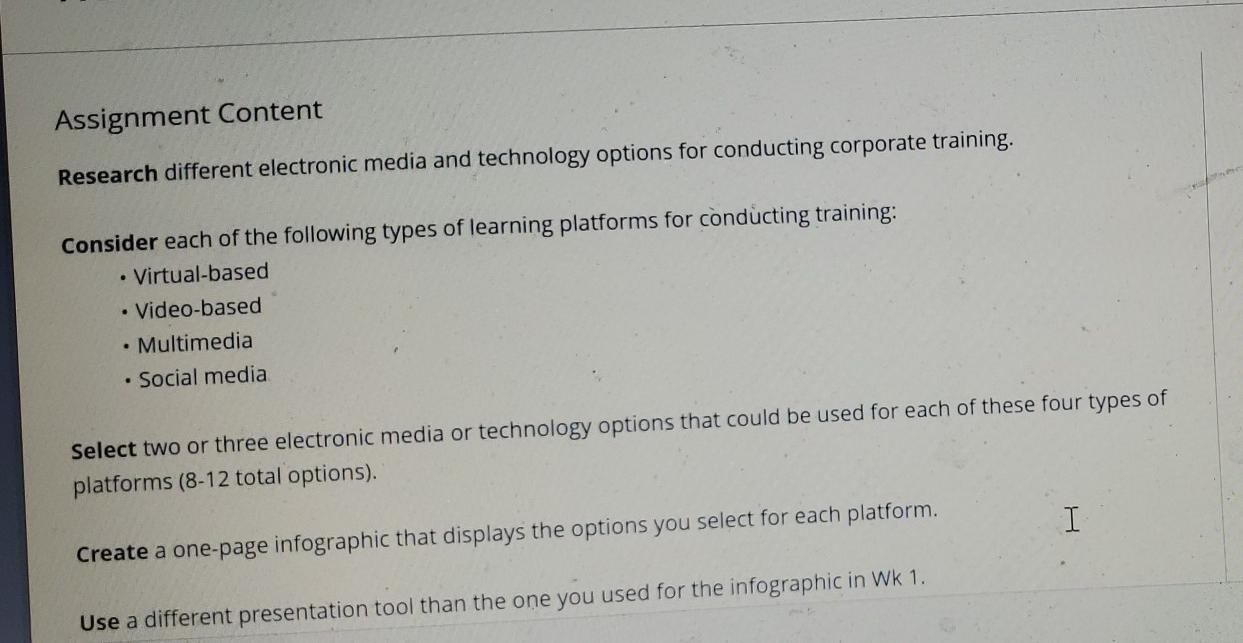 Assignment Content Research different electronic