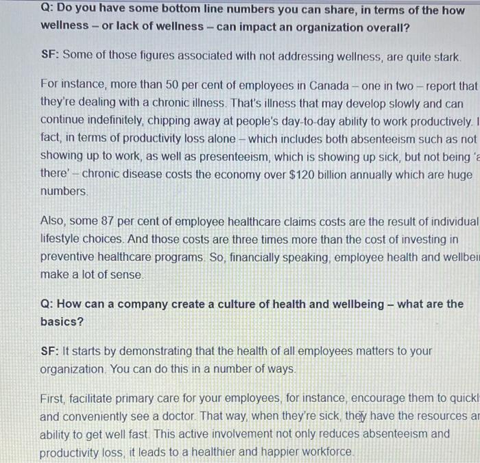 Describe 2 different company Wellness Plans: -Why