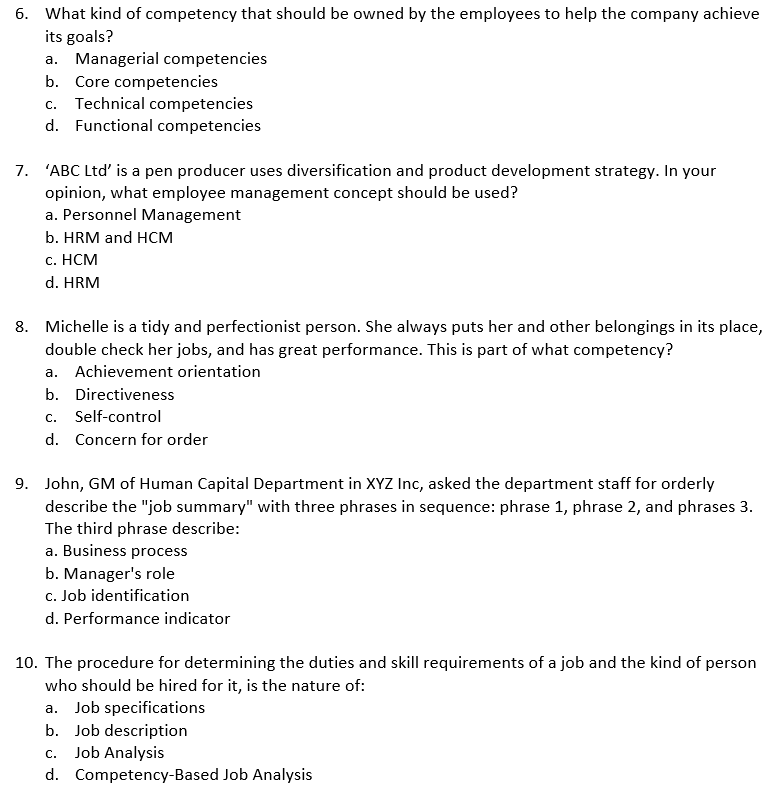 6. What kind of competency that should be owned