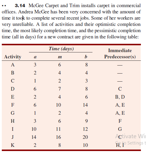 d)What is the probability that McGee Carpet and