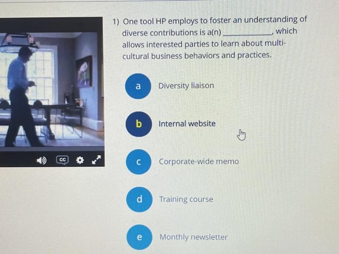 1) One tool HP employs to foster an understanding
