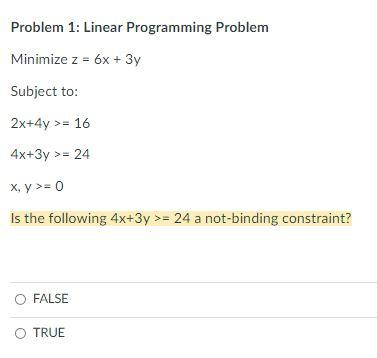 Problem 1: Linear Programming Problem Minimize z